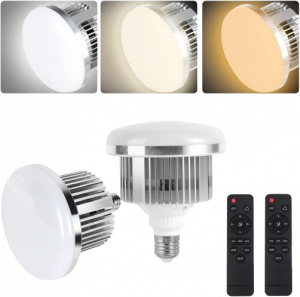 2-Pack 85W Dimmable Tricolor LED Photography Bulbs (E27, 2700-6400K)