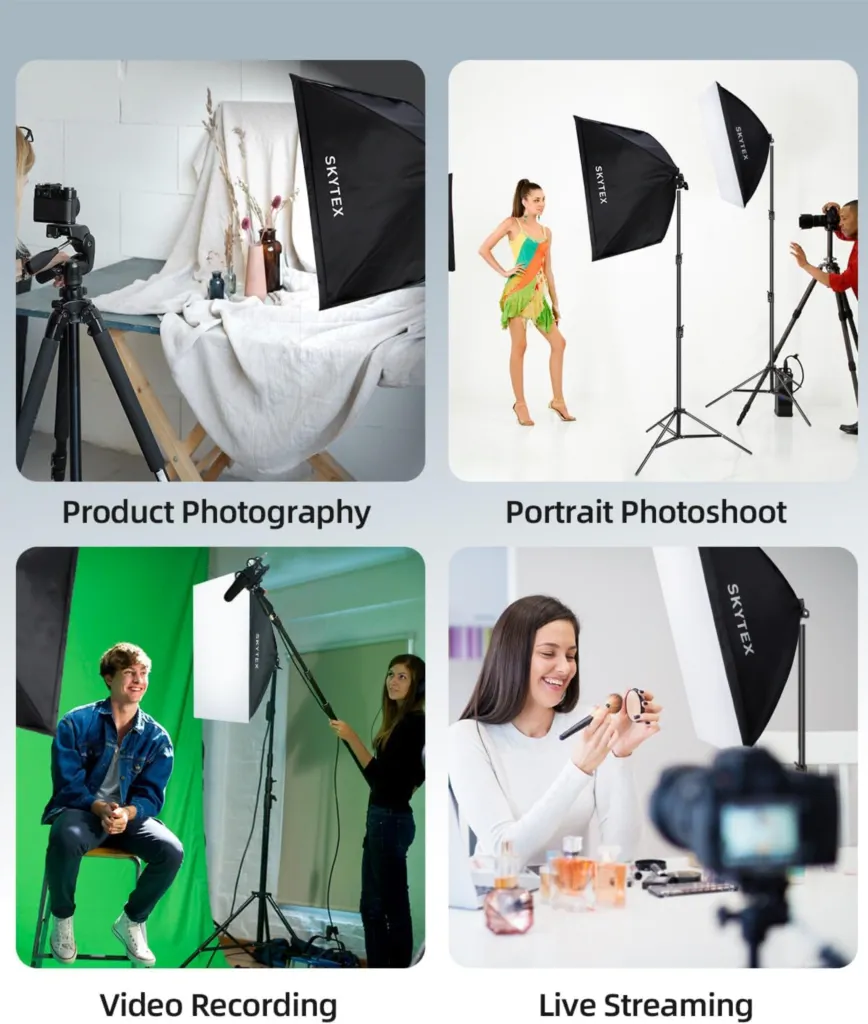 Skytex Softbox Lighting Kit (2-Pack) - 20x28in, 135W 5500K for Photography & Video​